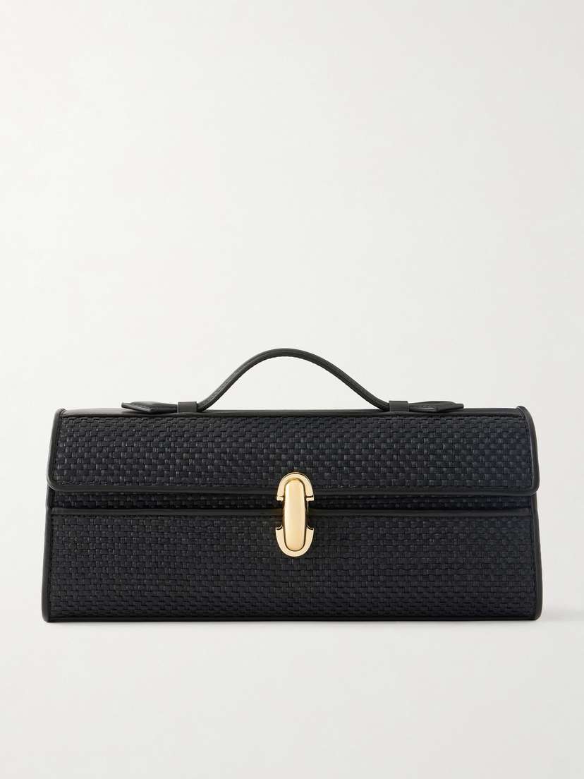 Savette Slim Symmetry Woven Leather Tote