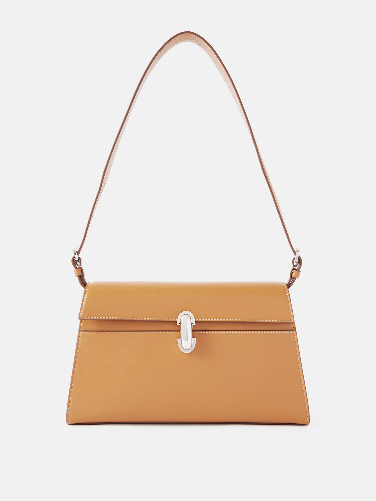 Savette Symmetry Leather Shoulder Bag In Orange