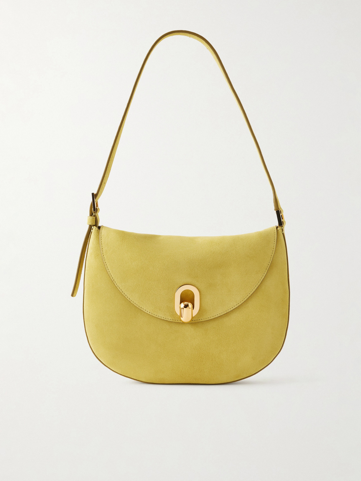 Savette Tondo Small Suede Shoulder Bag In Green