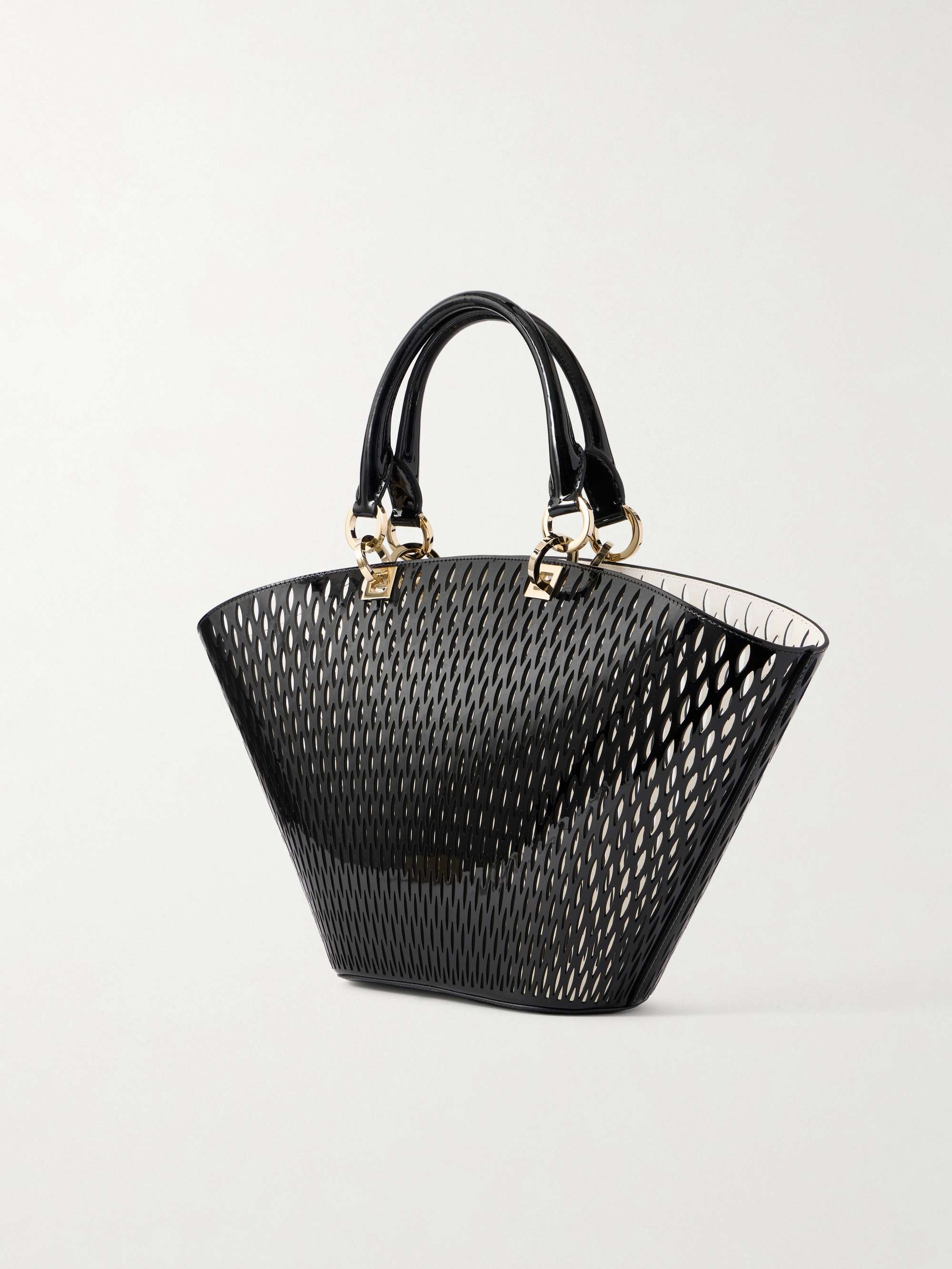 TOM FORD Medium Panier laser-cut patent-leather tote bag | NET-A