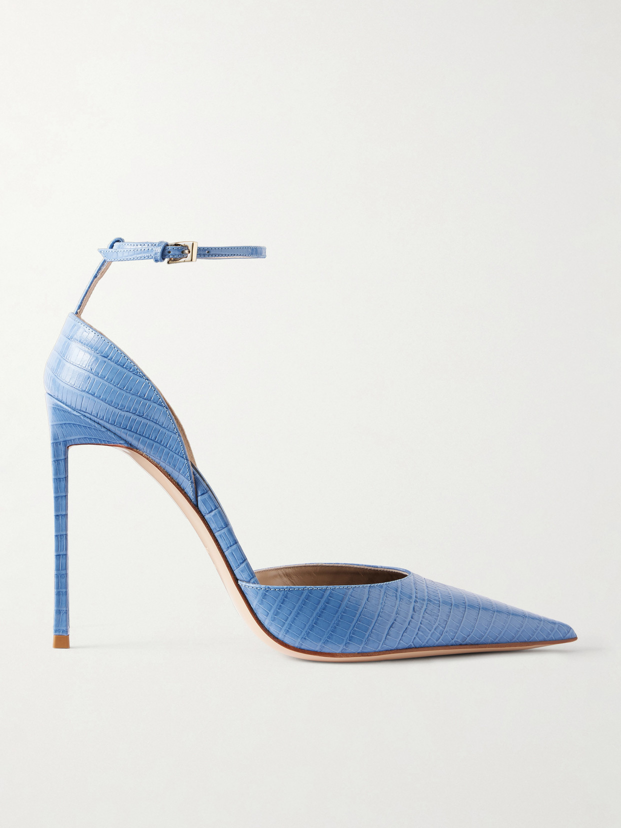 Tom Ford Snake-effect Leather Pumps In Blue