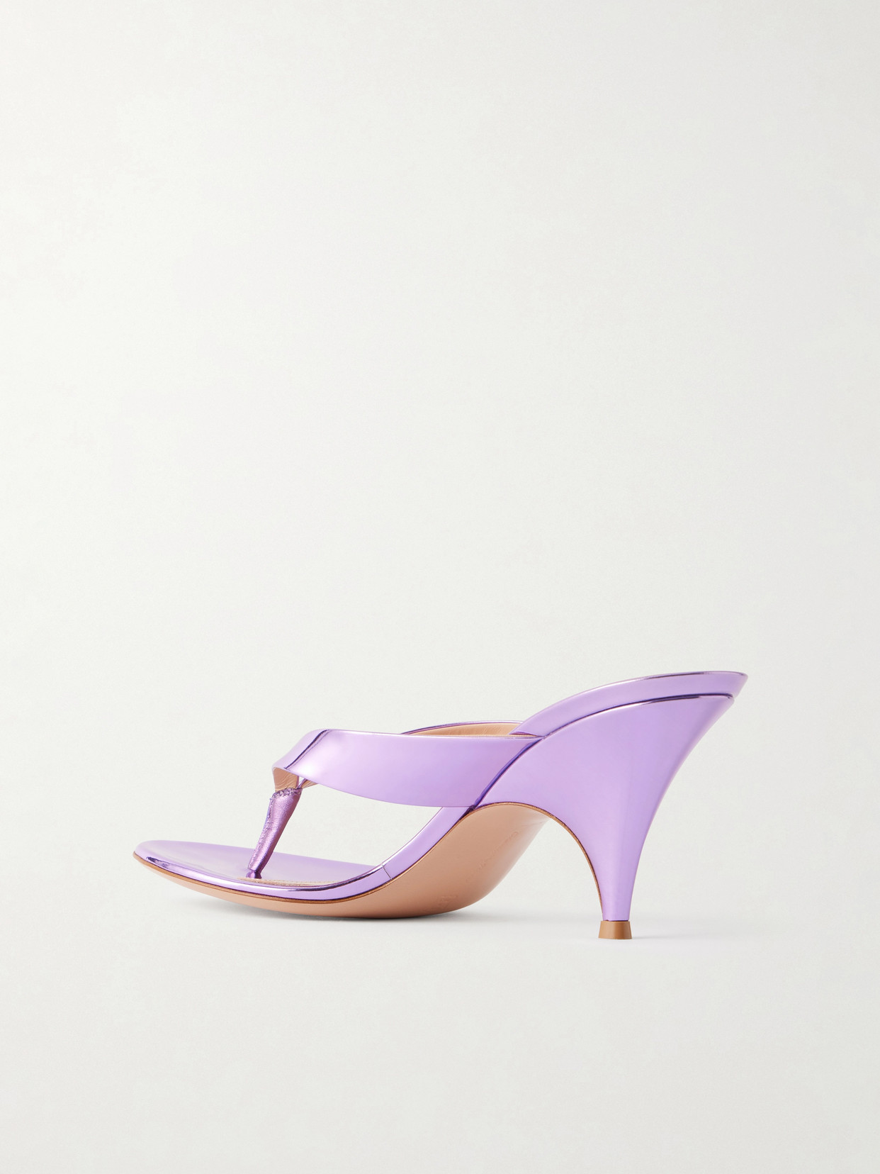 Sofia Thong 70 Mirrored-Leather Sandals