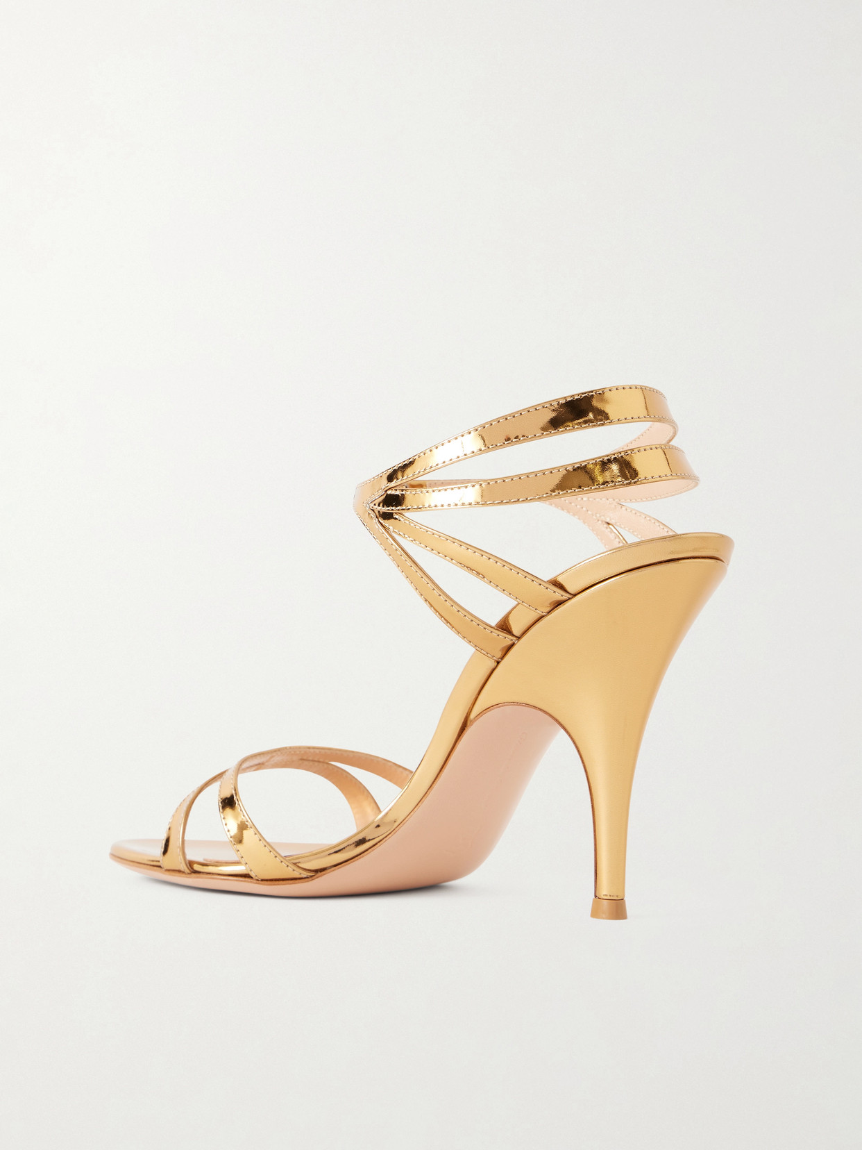 95 Mirrored-Leather Sandals