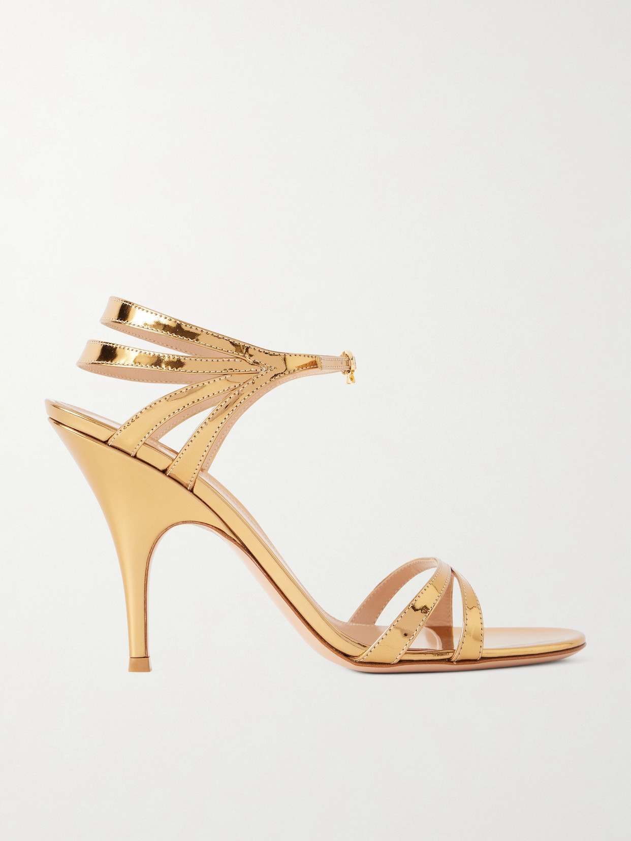 95 Mirrored-Leather Sandals