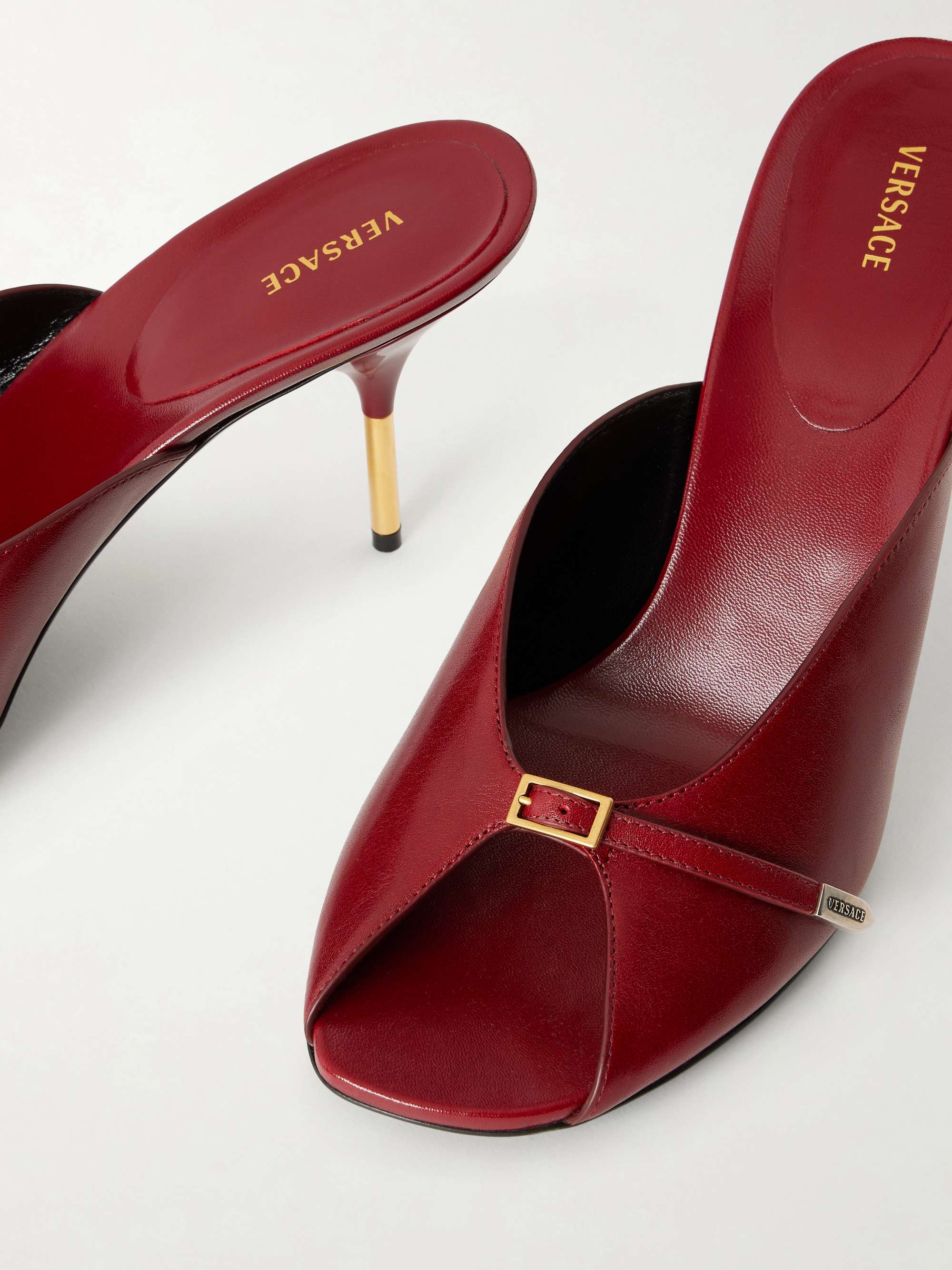 VERSACE Nyx 80 leather mules | NET-A-PORTER