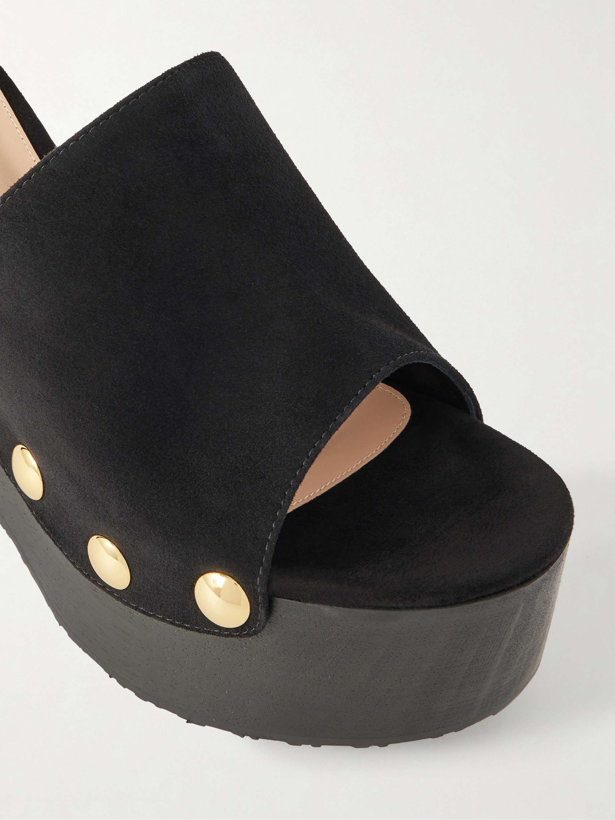 GIANVITO ROSSI Ardèa 60 studded suede platform wedge mules | NET-A