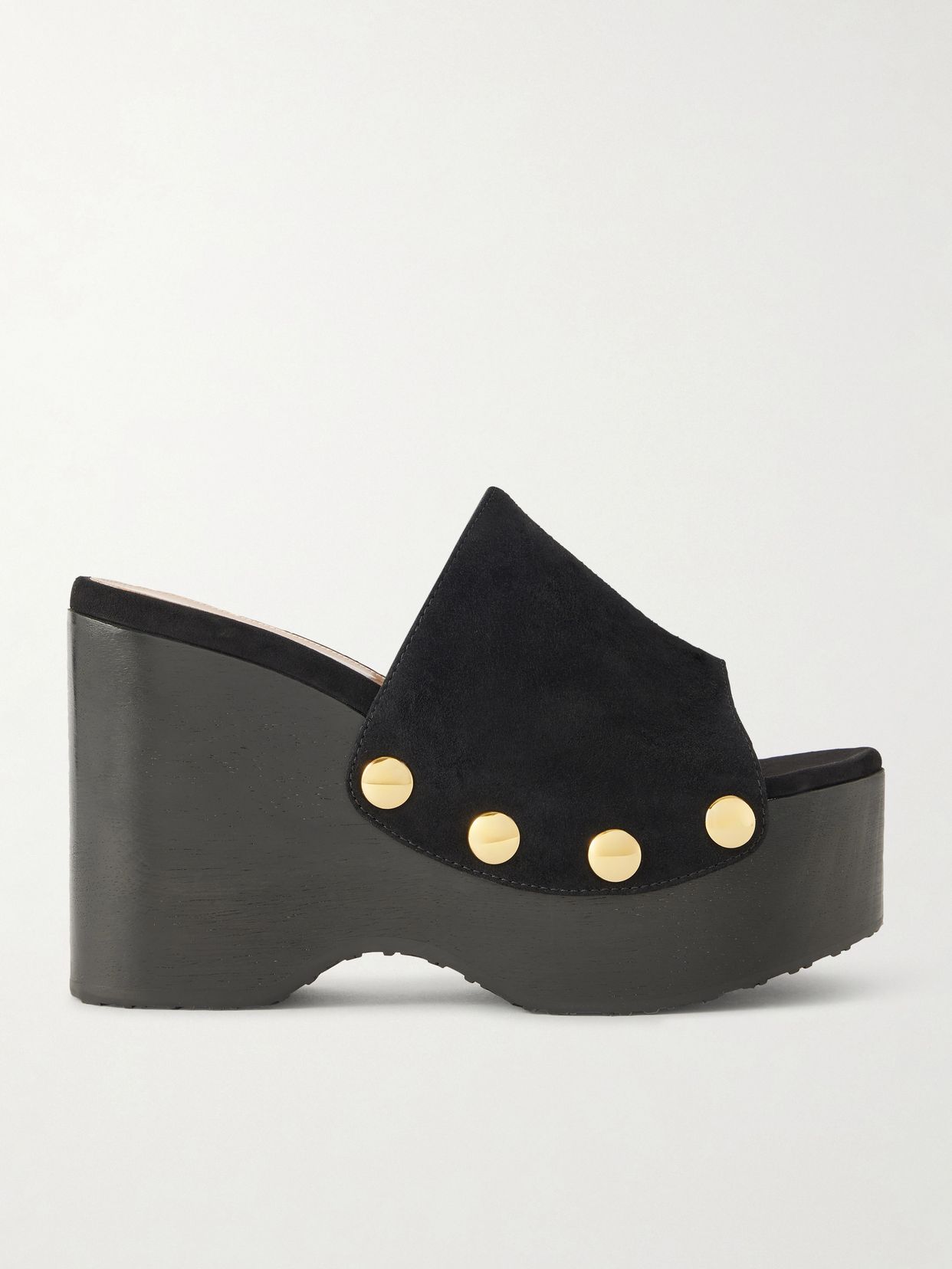 Ardèa 60 studded suede platform wedge mules