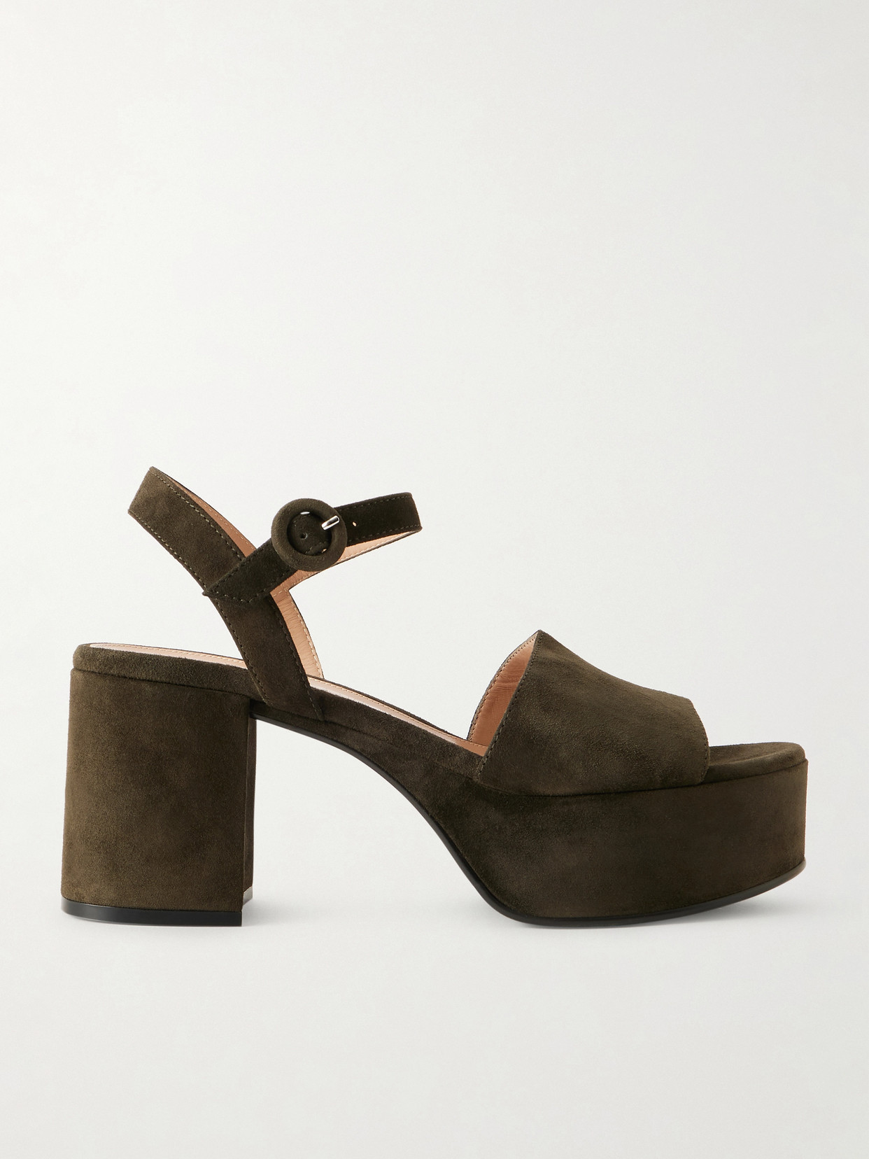 Gianvito Rossi Carol 35 Suede Platform Sandals In Green