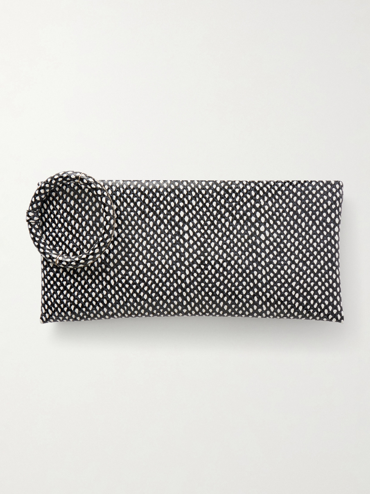 Tom Ford Aura Snake-effect Leather Clutch In Black