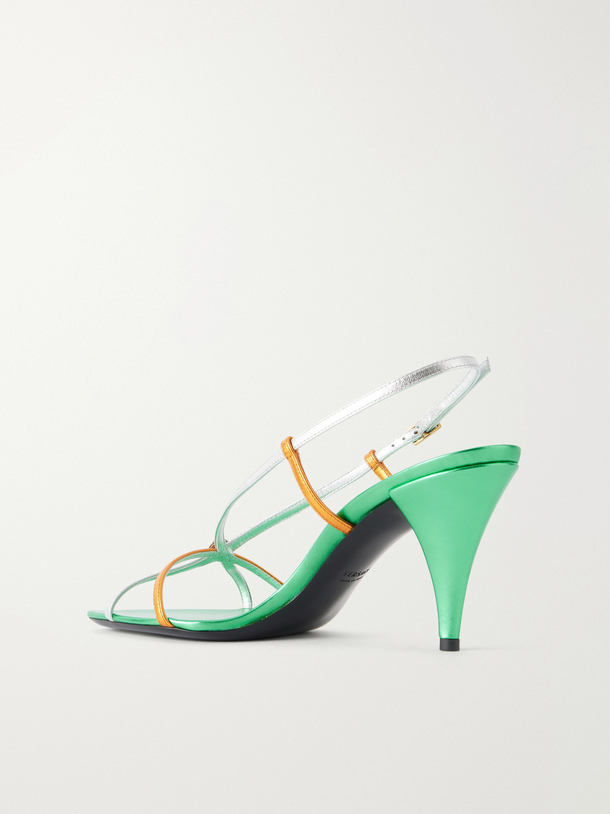 80 Metallic-Leather Sandals