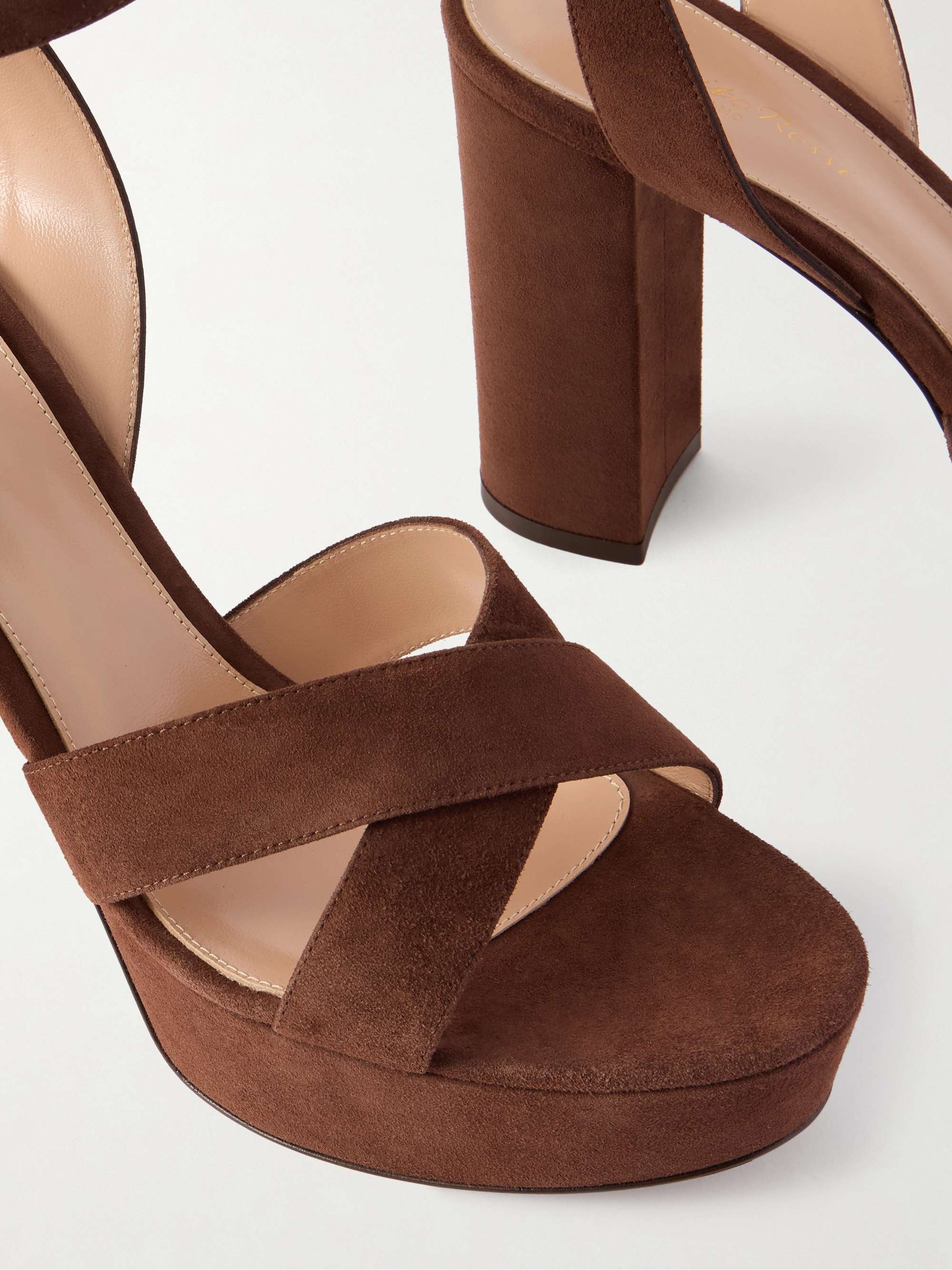 GIANVITO ROSSI Sabrina 70 suede platform sandals | NET-A-PORTER