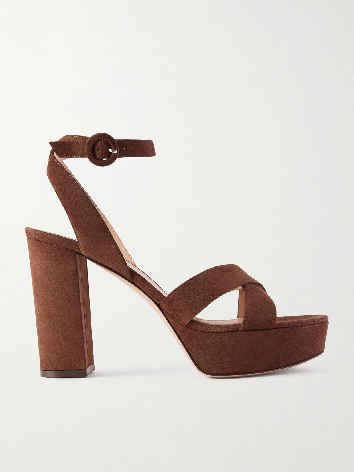Gianvito Rossi Sabrina Suede Platform Sandals In Brown