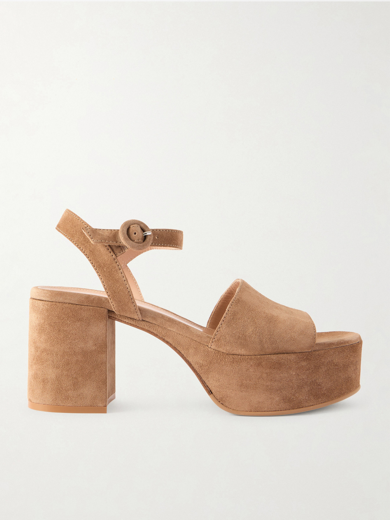 Gianvito Rossi Carol 35 Suede Platform Sandals In Neutral