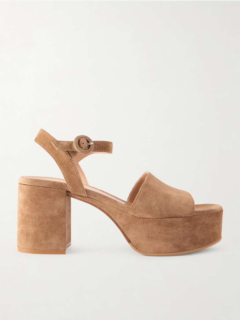 Gianvito Rossi Carol 35 Suede Platform Sandals