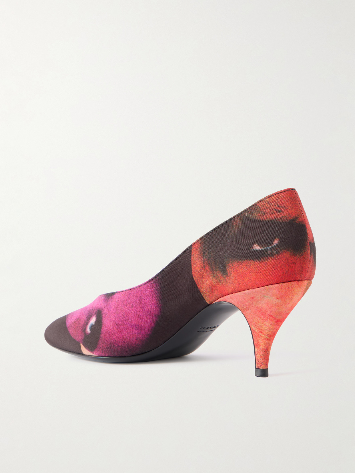 Versace Tina 65 Printed Silk Faille Pumps In Multi