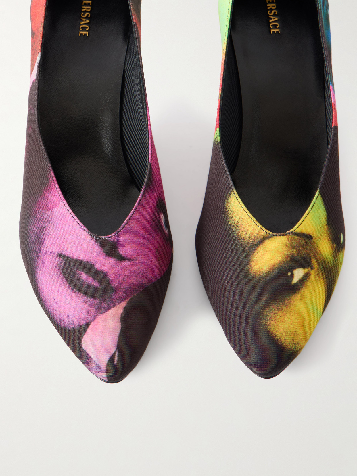 Versace Tina 65 Printed Silk Faille Pumps In Multi