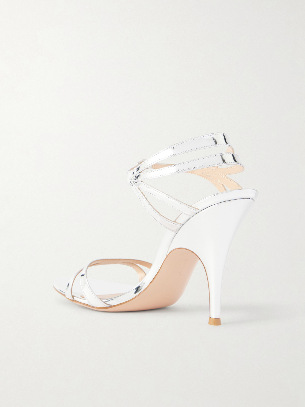 95 Mirrored-Leather Sandals