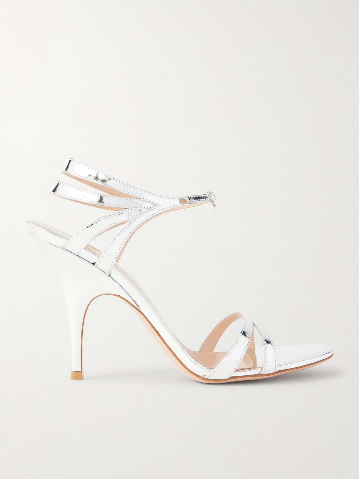 95 Mirrored-Leather Sandals