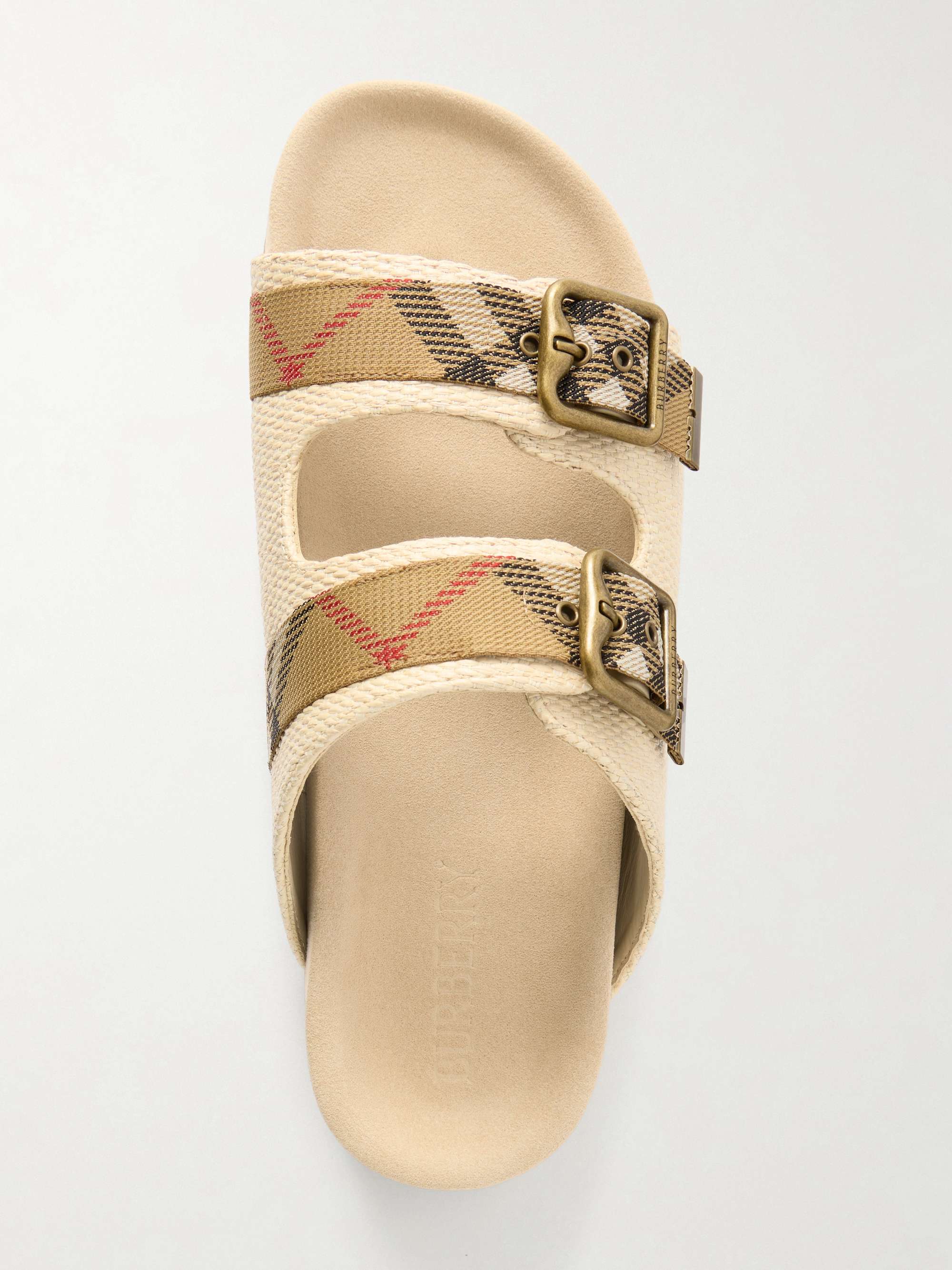 BURBERRY Urchin woven raffia sandals | NET-A-PORTER