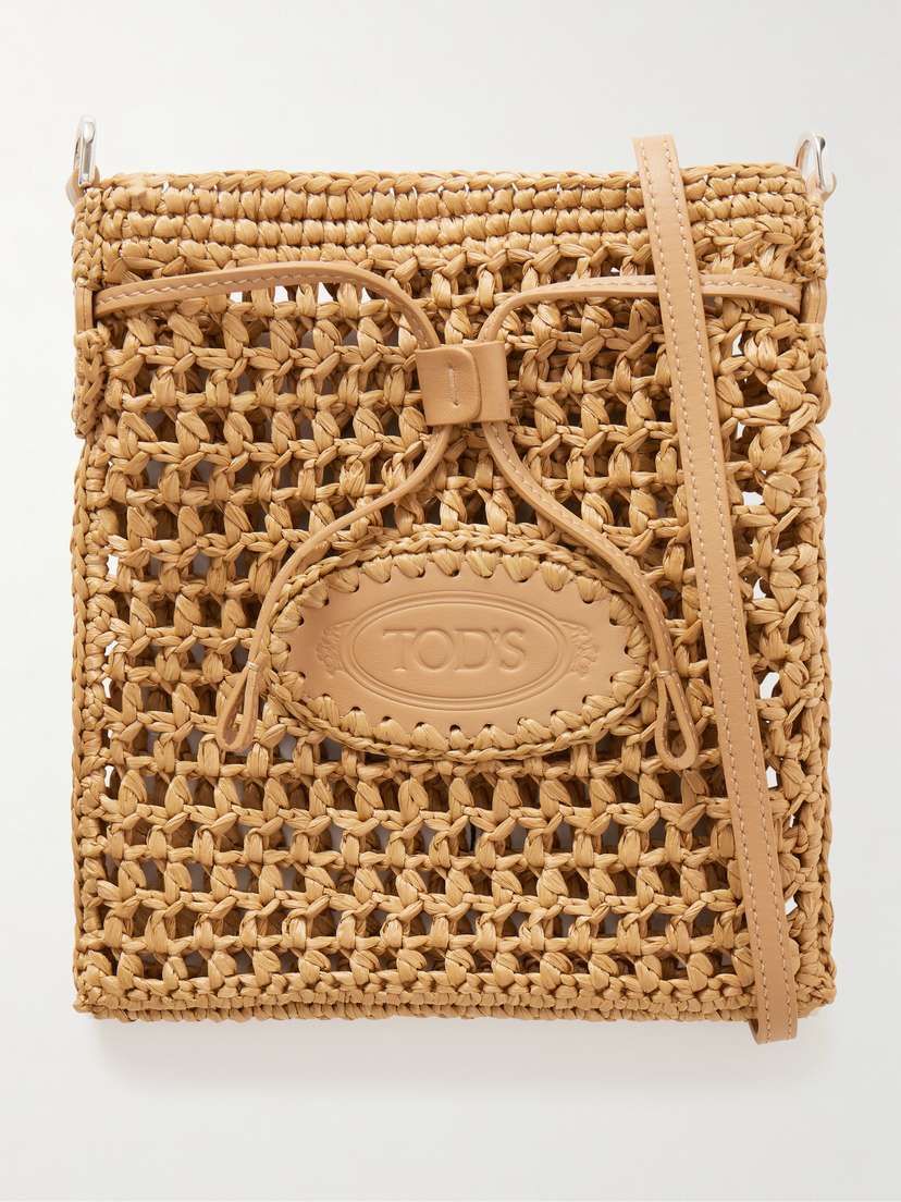 Tod's Ebl Mini Woven Raffia Bucket Bag