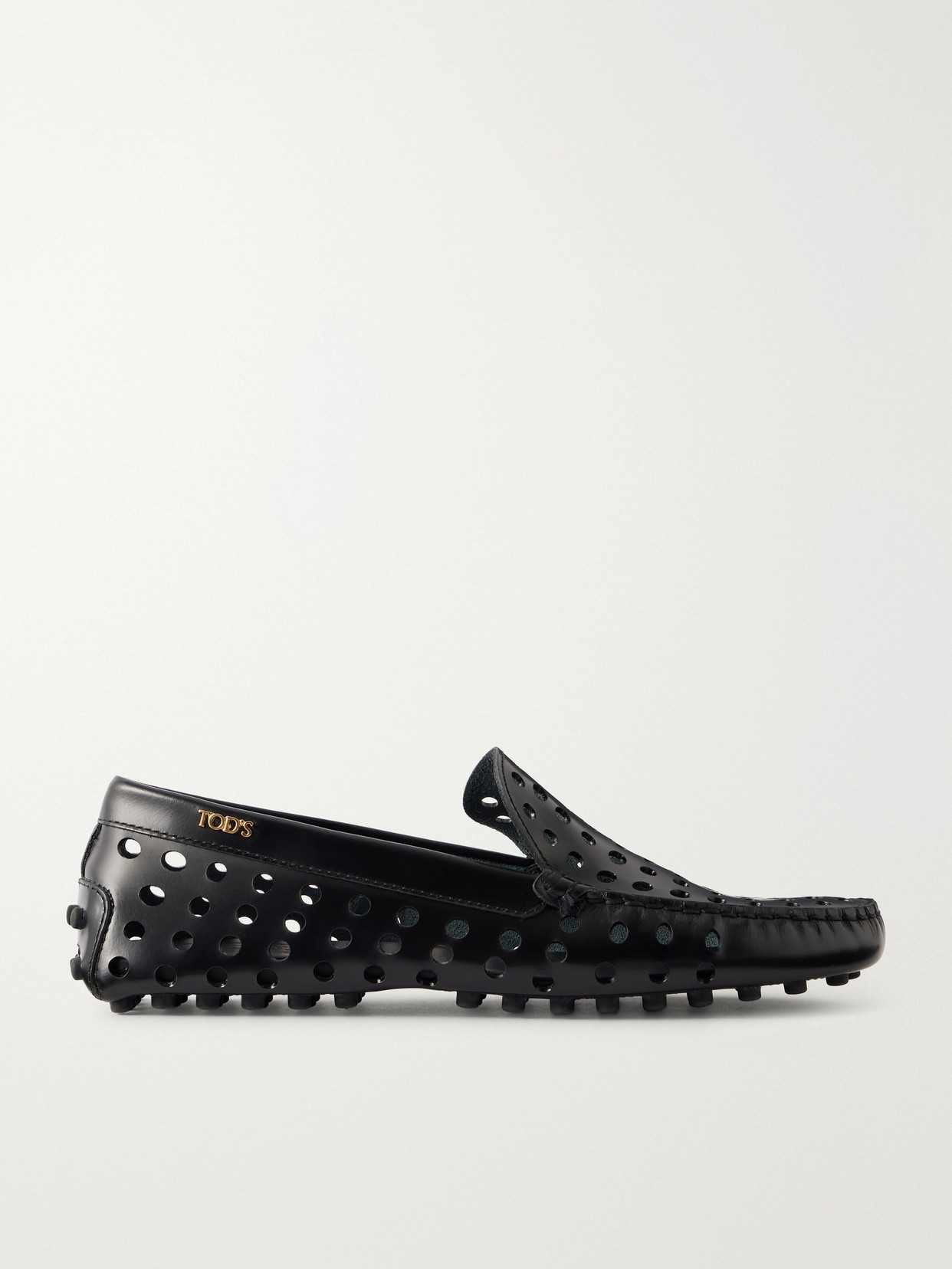 Tod's Gommino 22l Cut-out Leather Loafers In Black