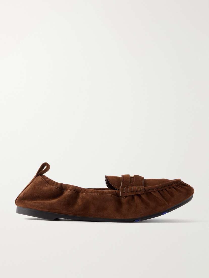 Burberry Fawn Suede Penny Loafers