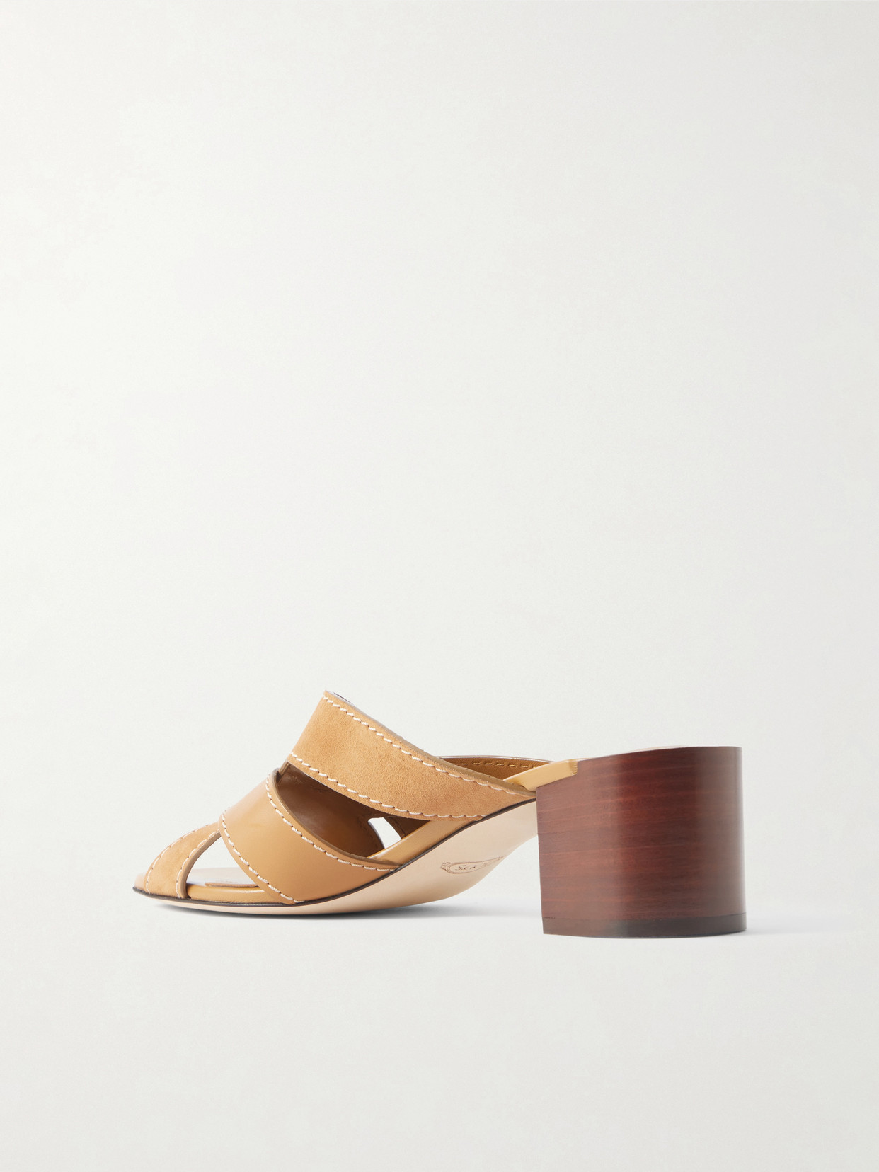 Tod's Suede And Leather Mules In Brown