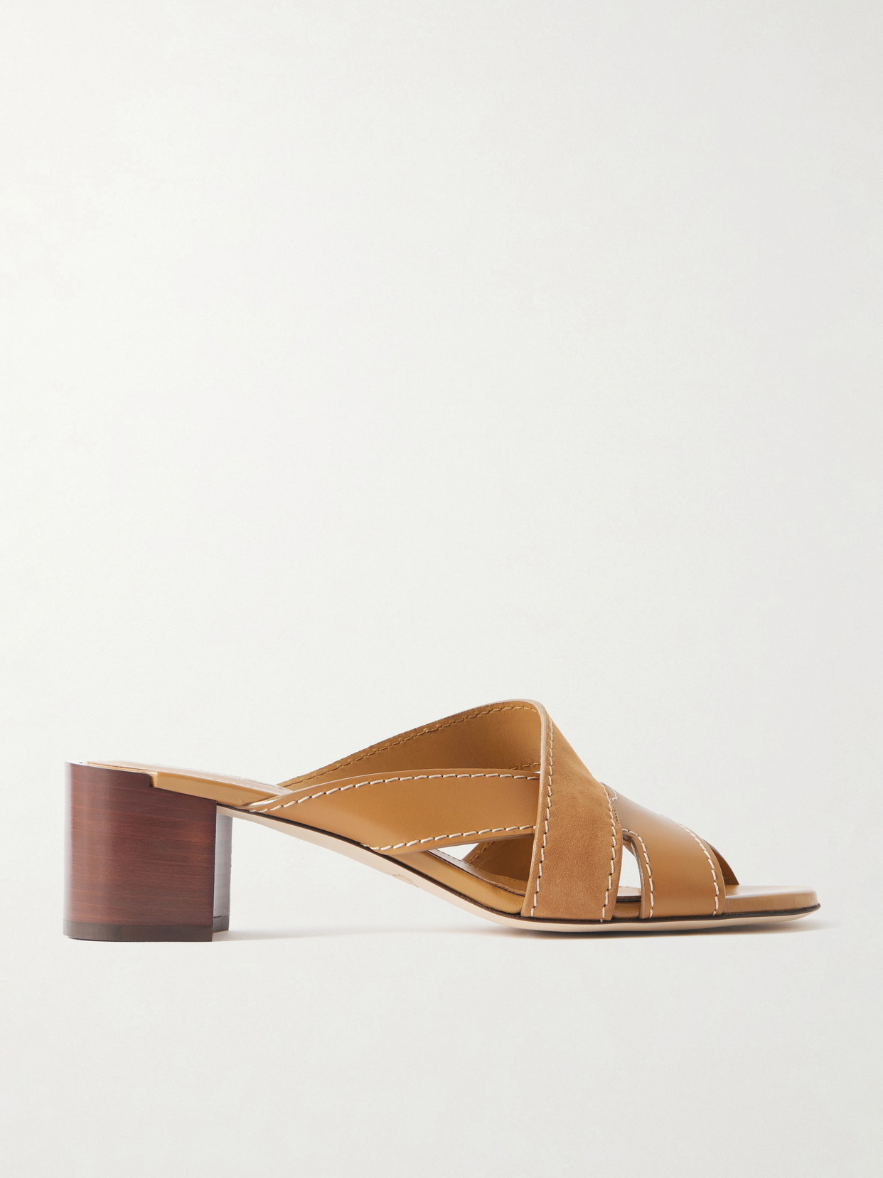 Tod's Suede And Leather Mules In Brown