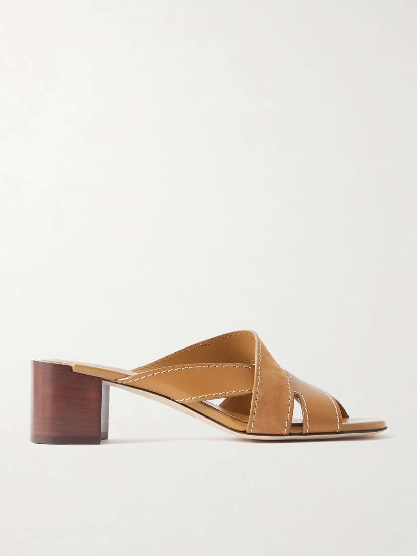 Tod's Suede And Leather Mules