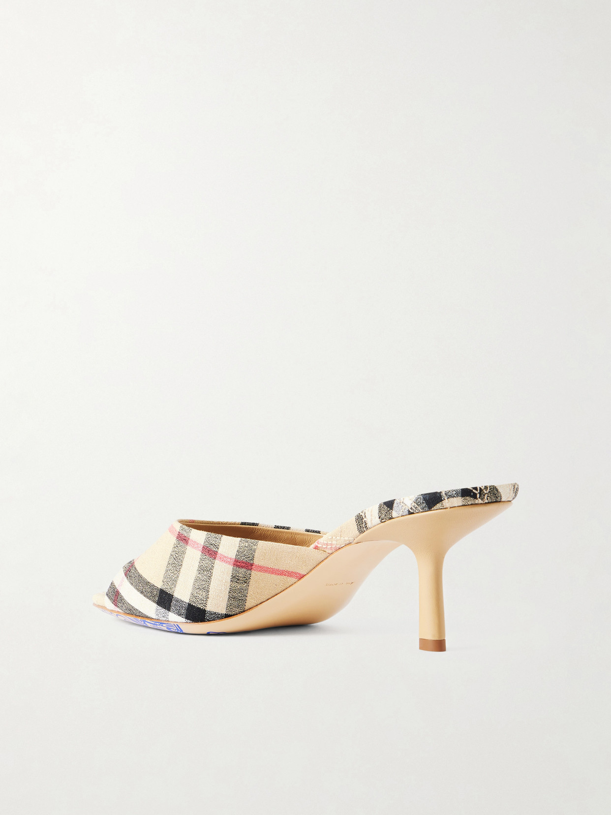 Checked Canvas Mules