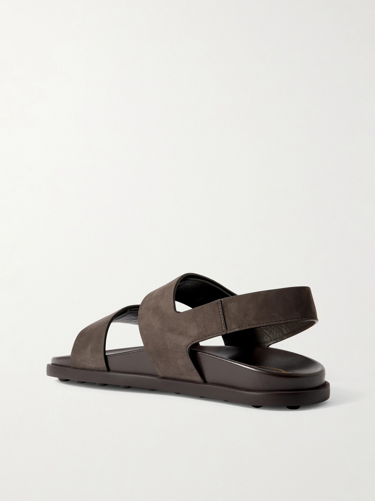 Tod's Leather Slingback Sandals Open Toe Design In Brown