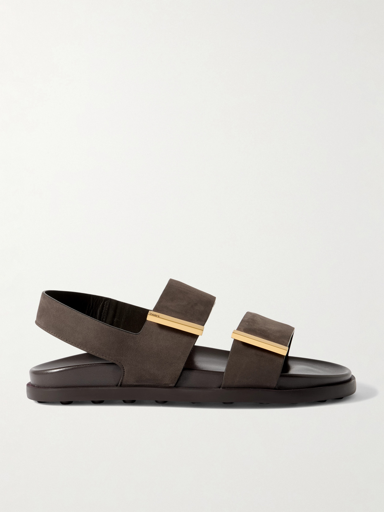 Tod's Leather Slingback Sandals Open Toe Design In Brown