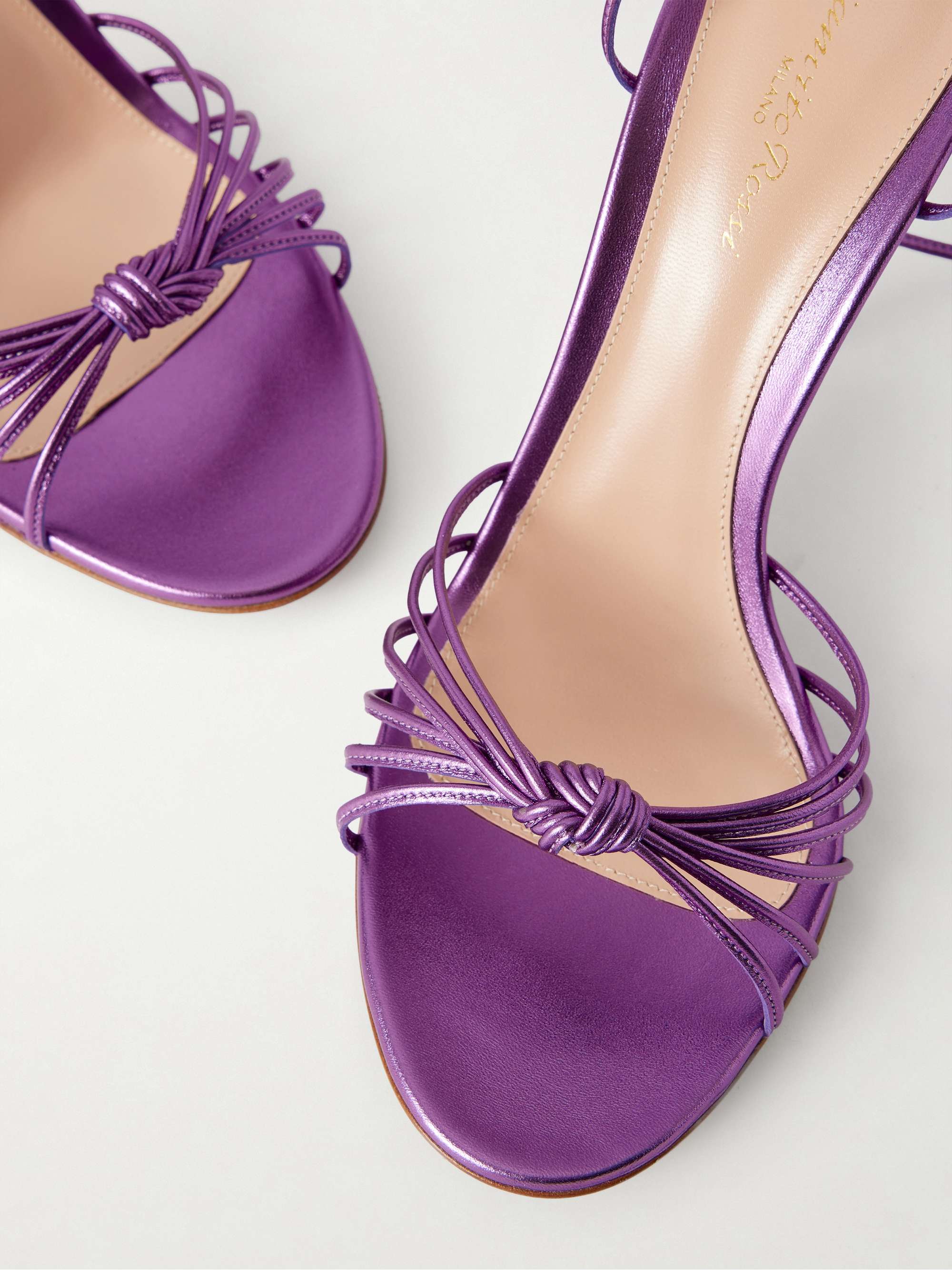 GIANVITO ROSSI 85 metallic leather sandals | NET-A-PORTER
