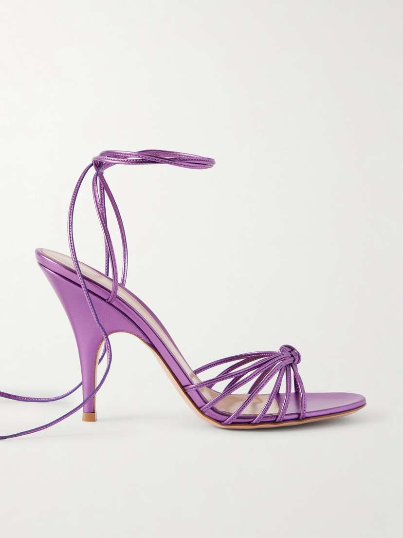 Gianvito Rossi 85 Metallic Leather Sandals