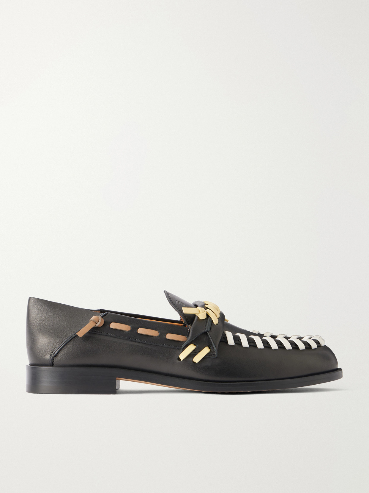 Tod's Whipstitched Leather Loafers In Black