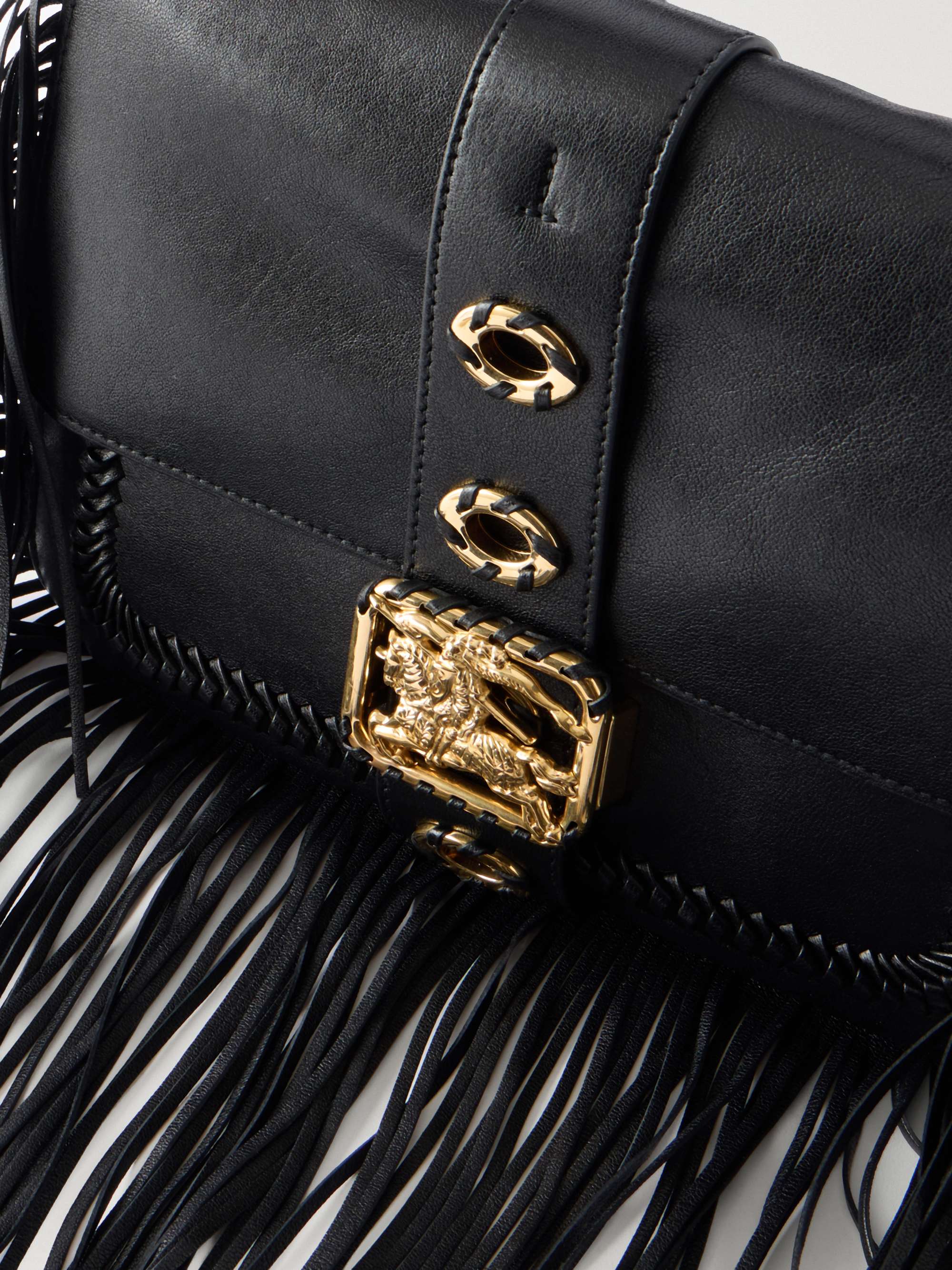 BURBERRY Rider fringed leather shoulder bag | NET-A-PORTER