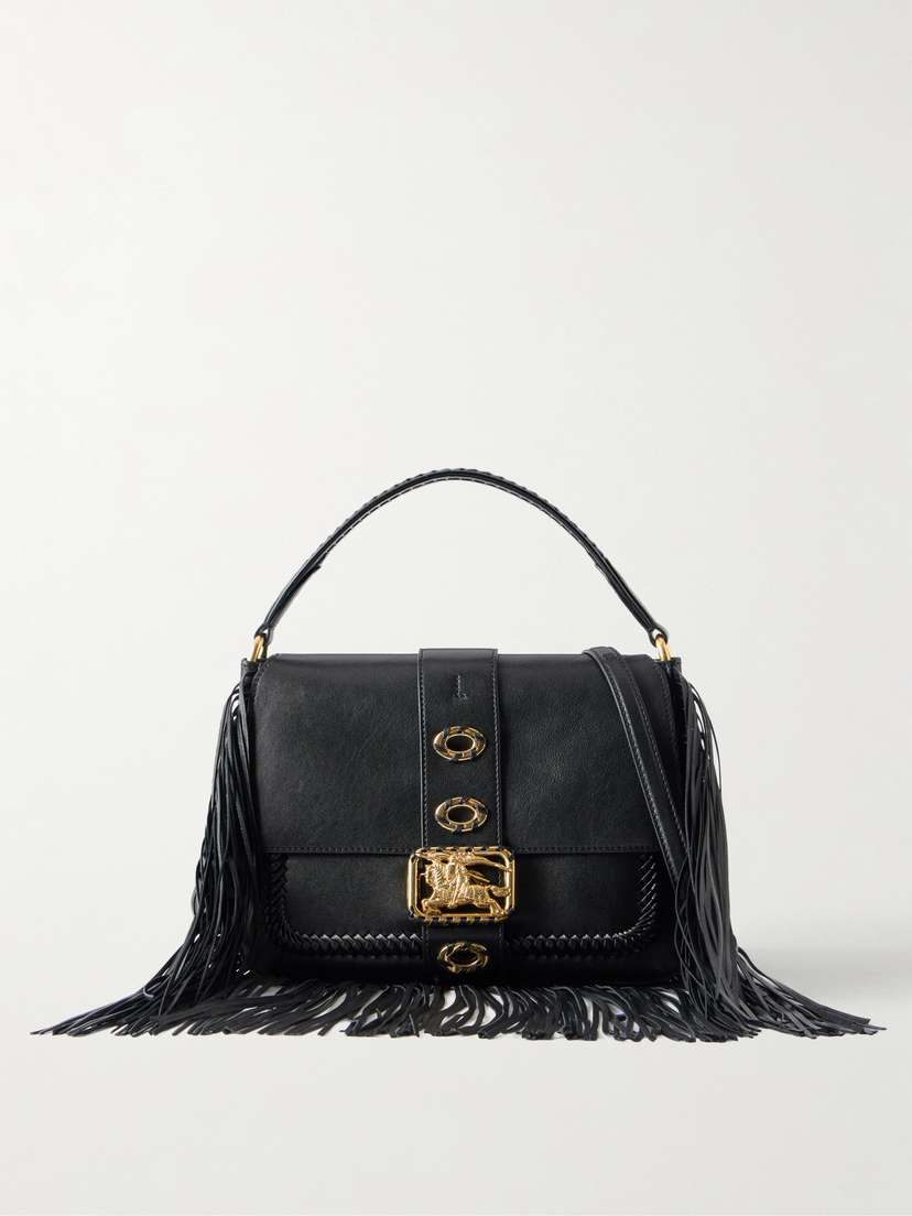 Burberry Rider Fringed Leather Shoulder Bag
