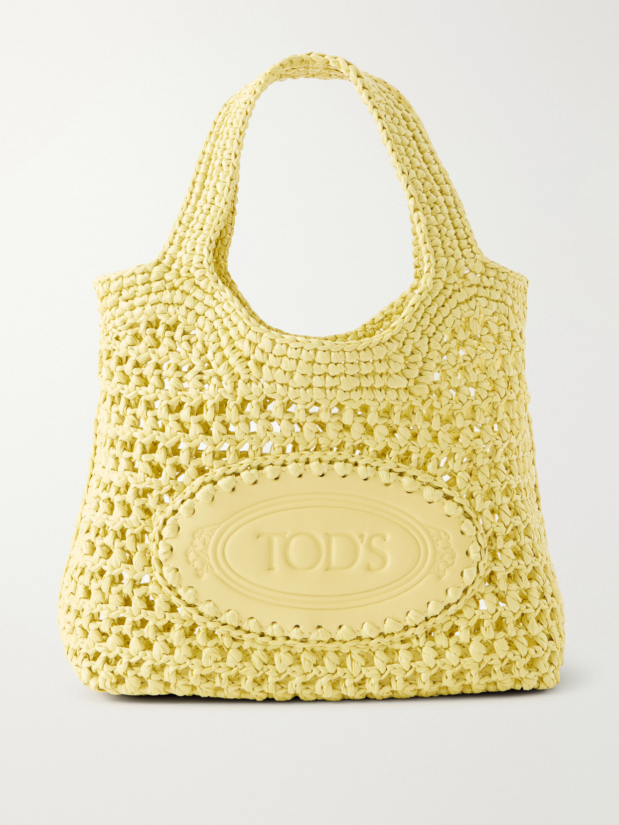 Tod's Mini Ebl Woven Straw Bag In Yellow