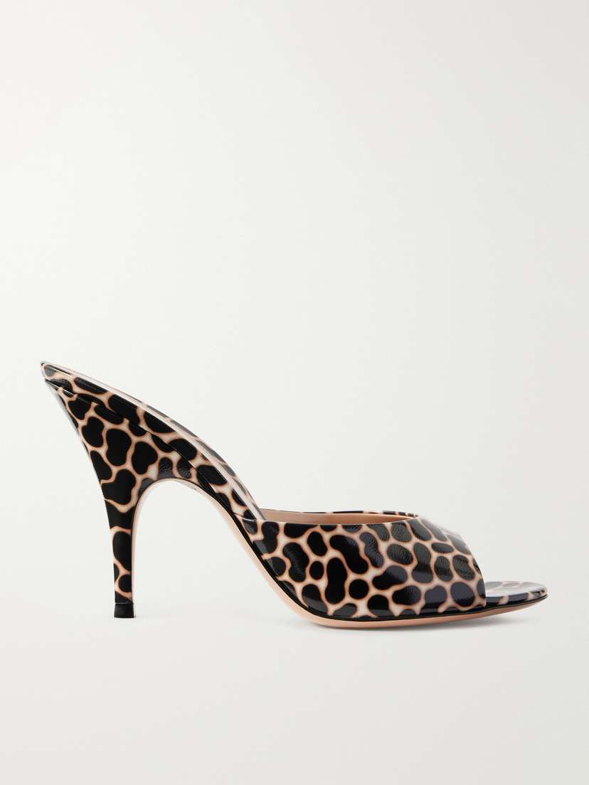 Gianvito Rossi 95 Leopard-print Leather Mules