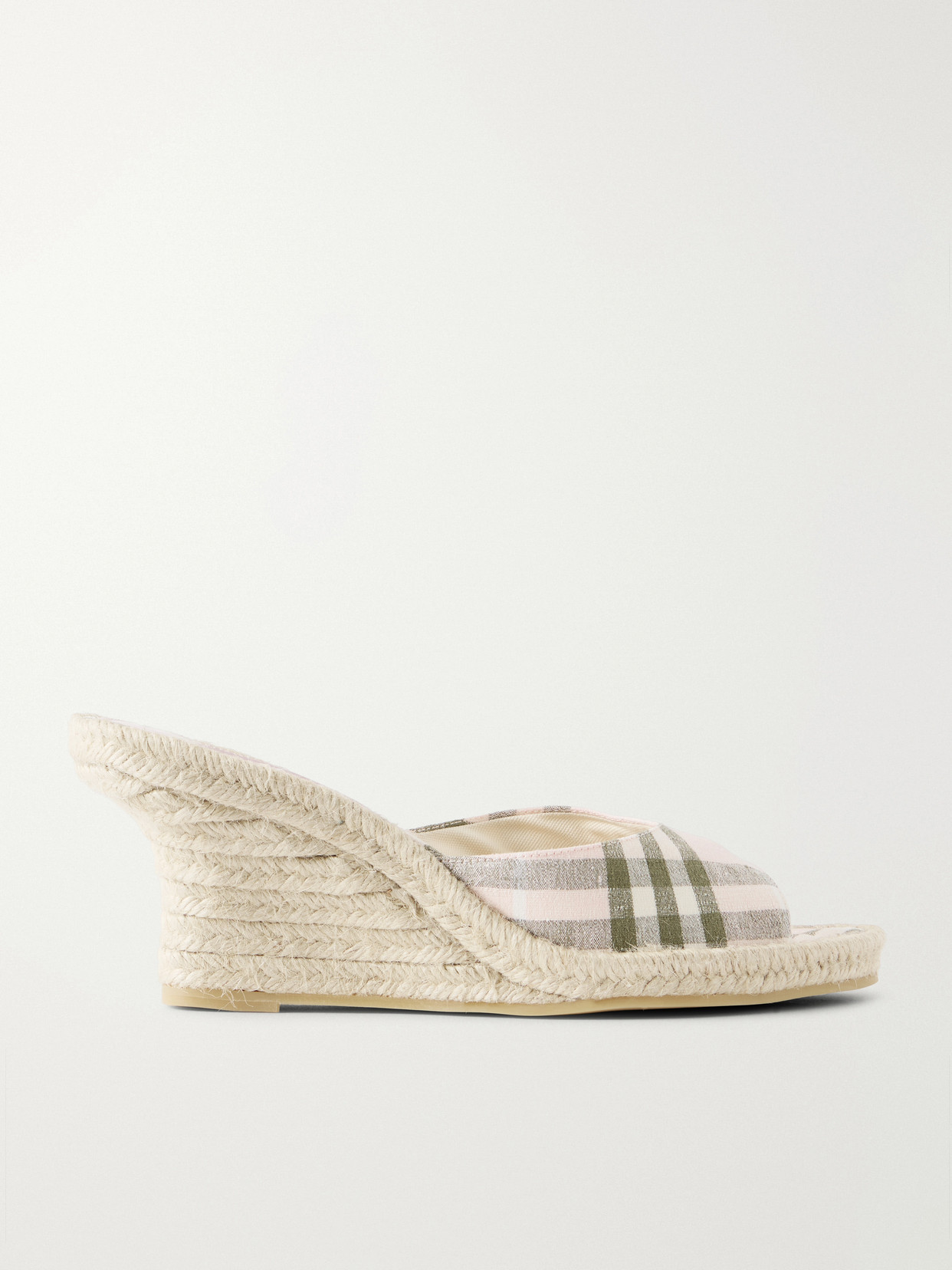 Burberry Lf Mews Check Espadrille Mules In Pink