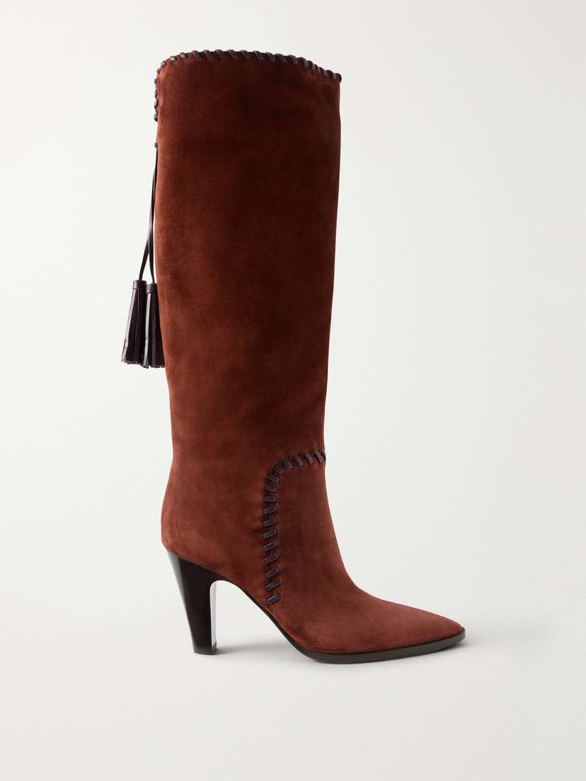 Gianvito Rossi Zaira 85 Tasseled Suede Knee Boots