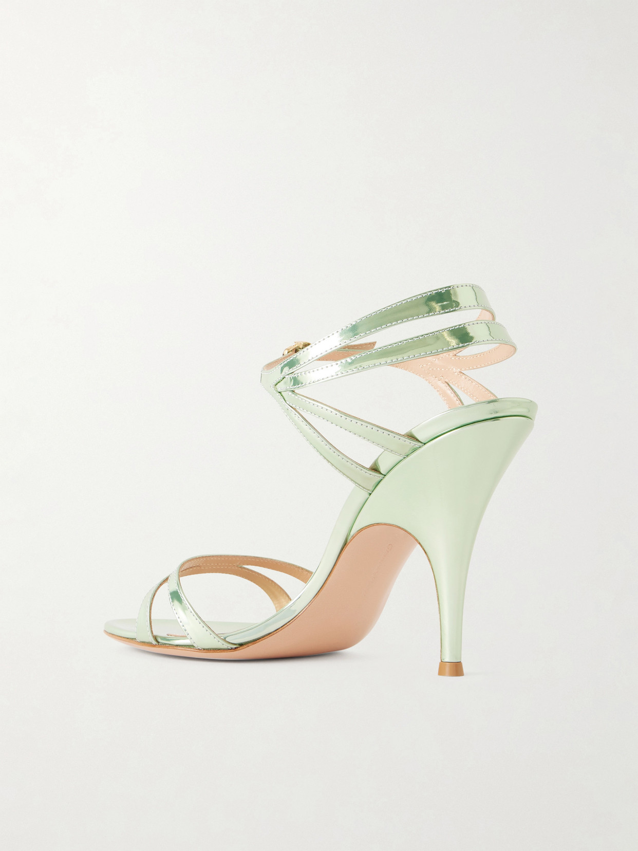 95 Mirrored-Leather Sandals