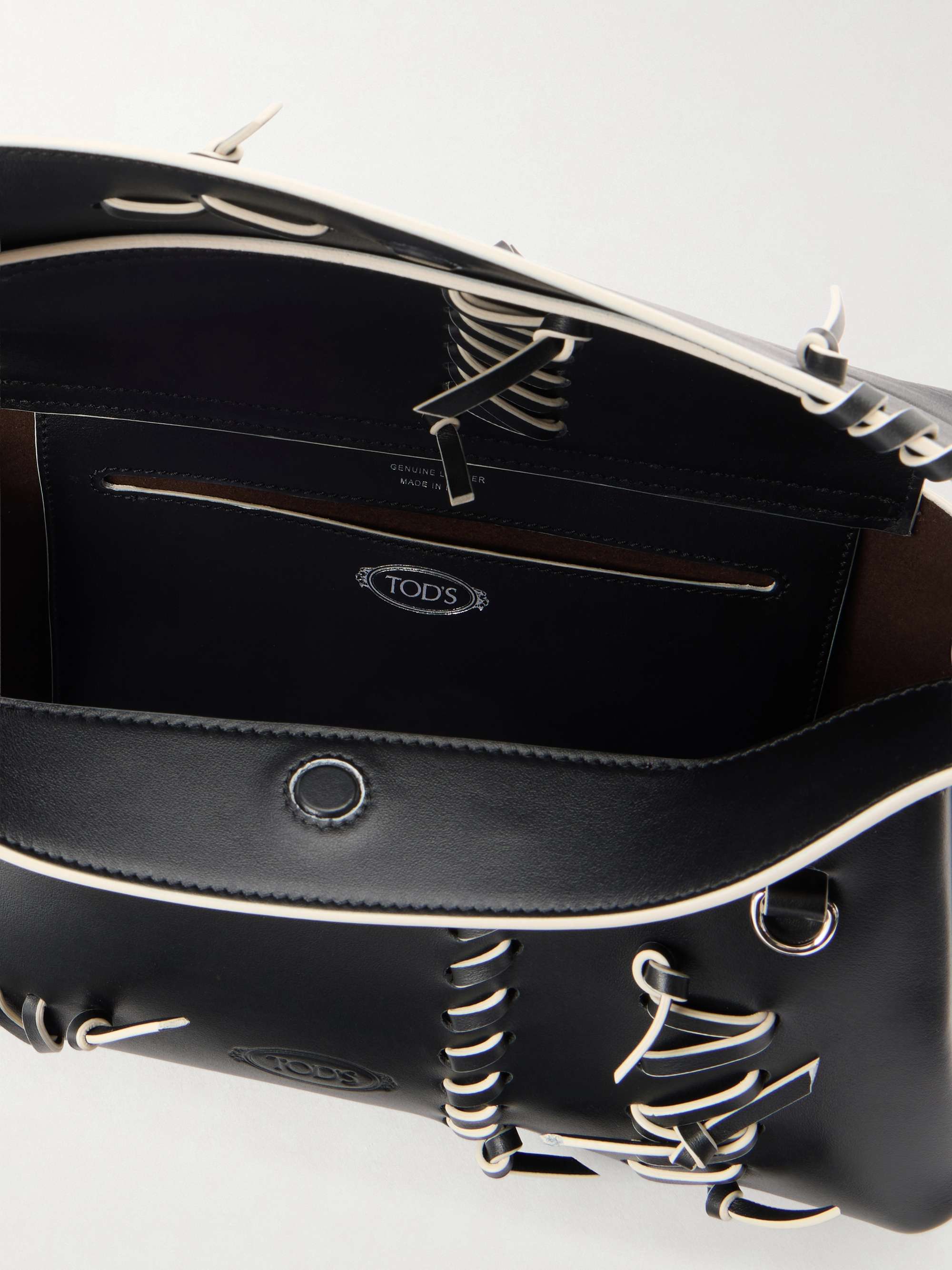 TOD'S Woven leather shoulder bag | NET-A-PORTER