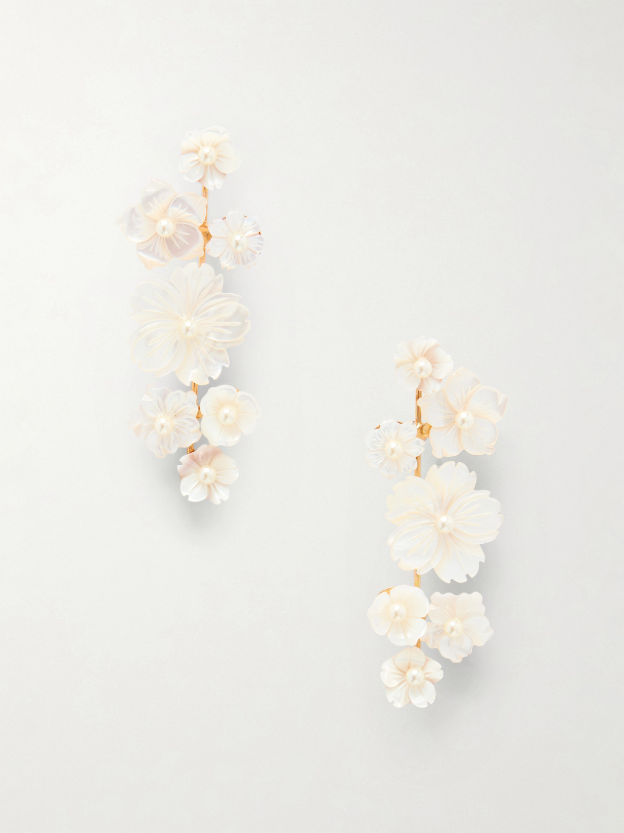 Jennifer Behr Maelynn Gold-tone Mother-of-pearl Earrings In White