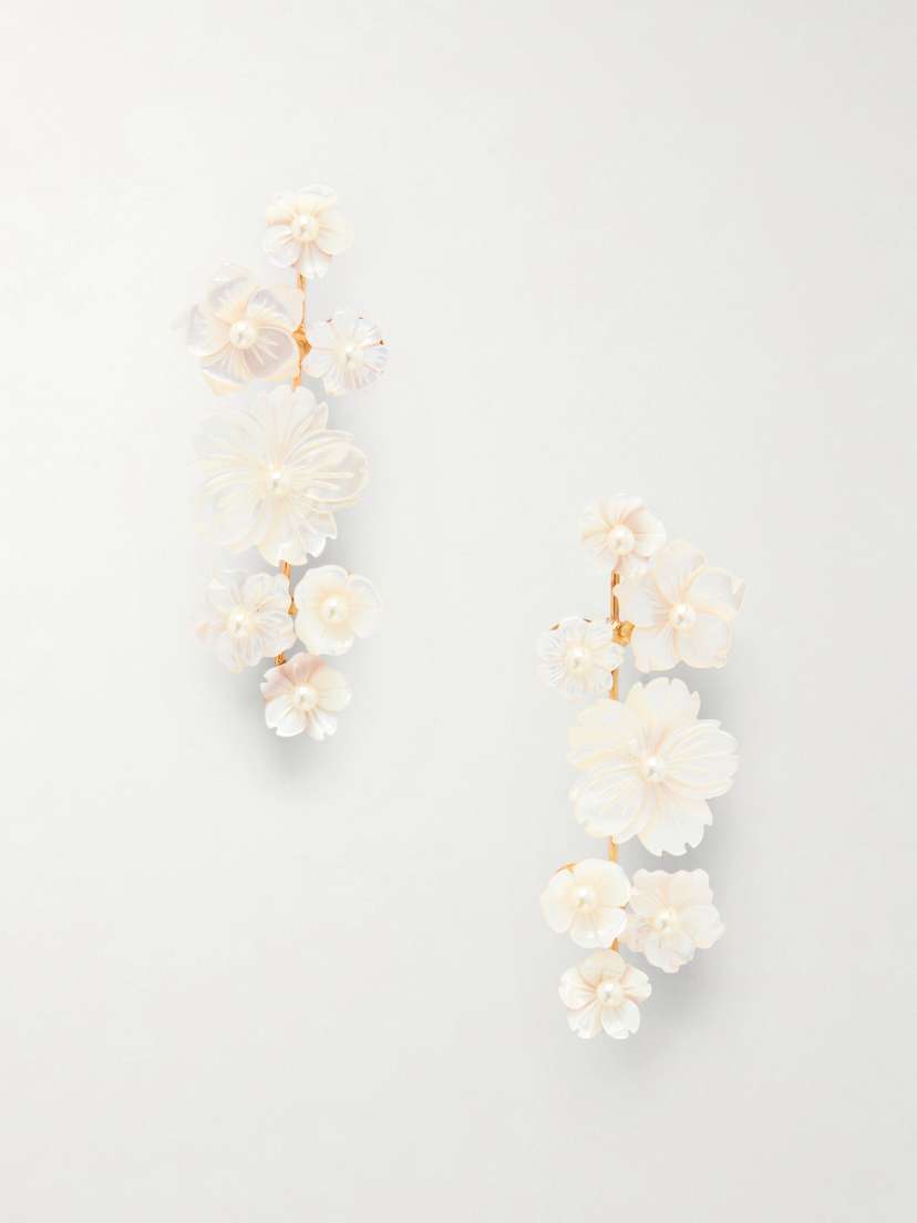 Jennifer Behr Maelynn Gold-tone Mother-of-pearl Earrings