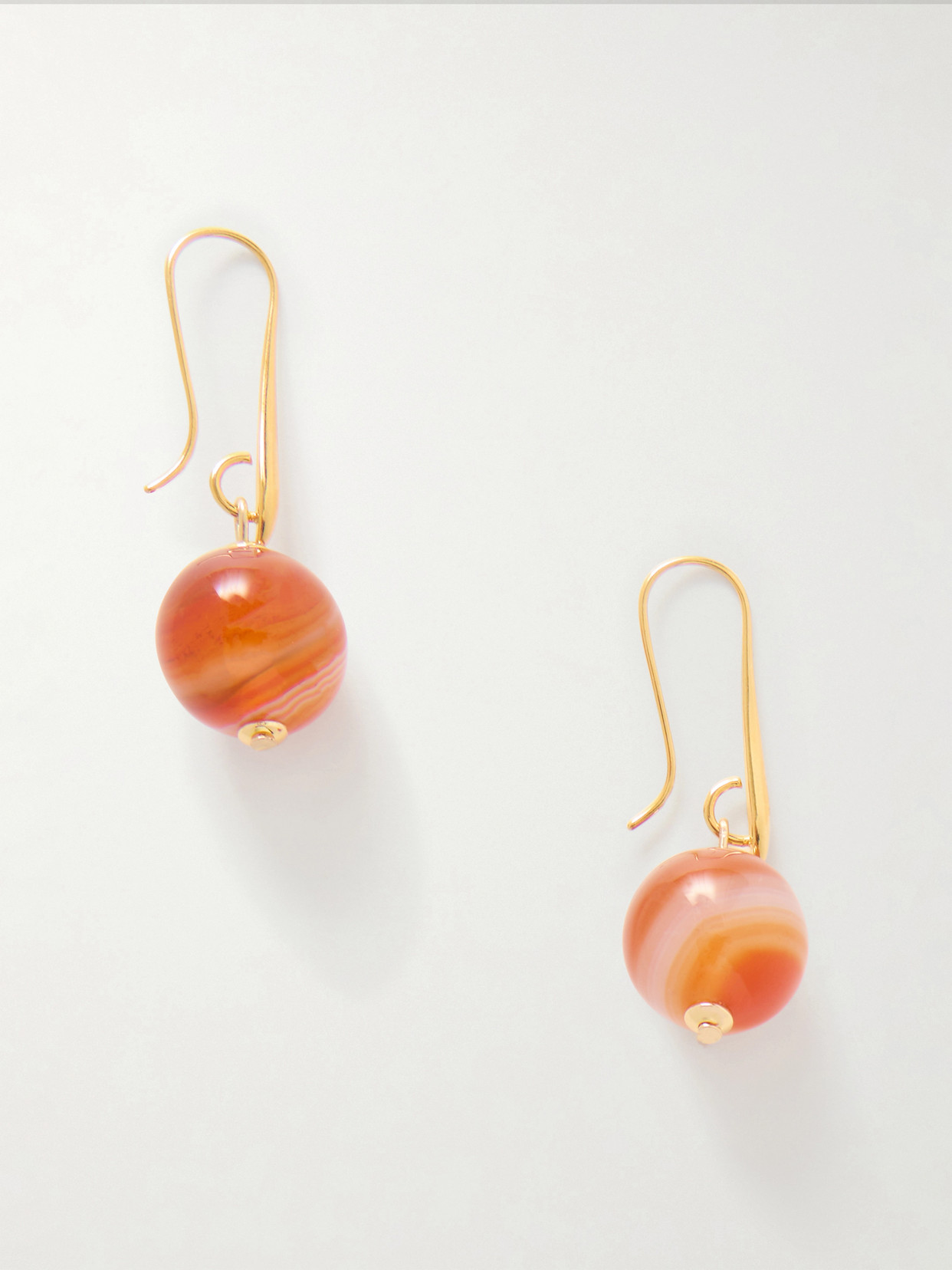 Jennifer Behr Serenity Gold-tone Agate Earrings In Orange