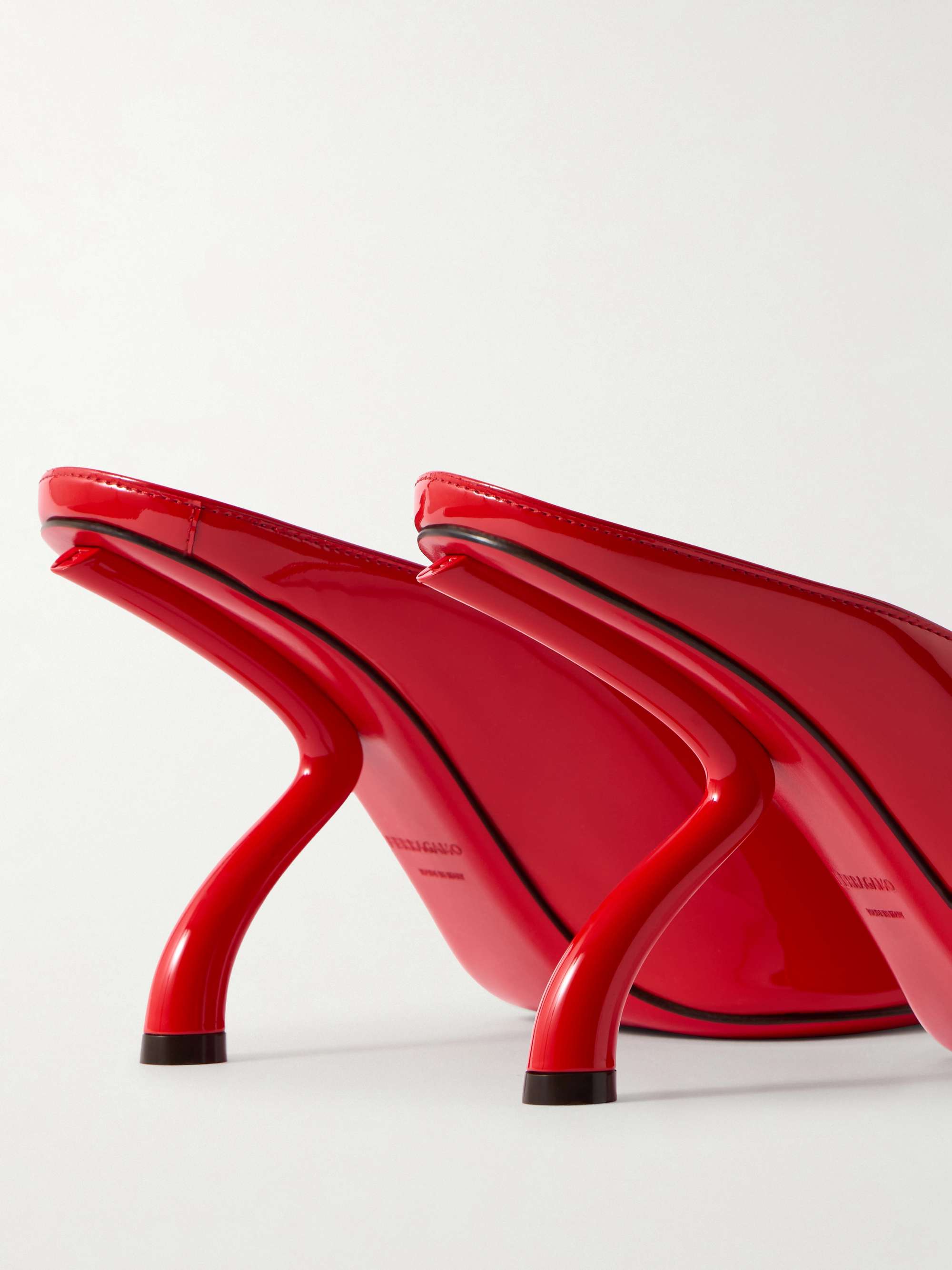 Red Itaca patent-leather mules | FERRAGAMO | NET-A-PORTER