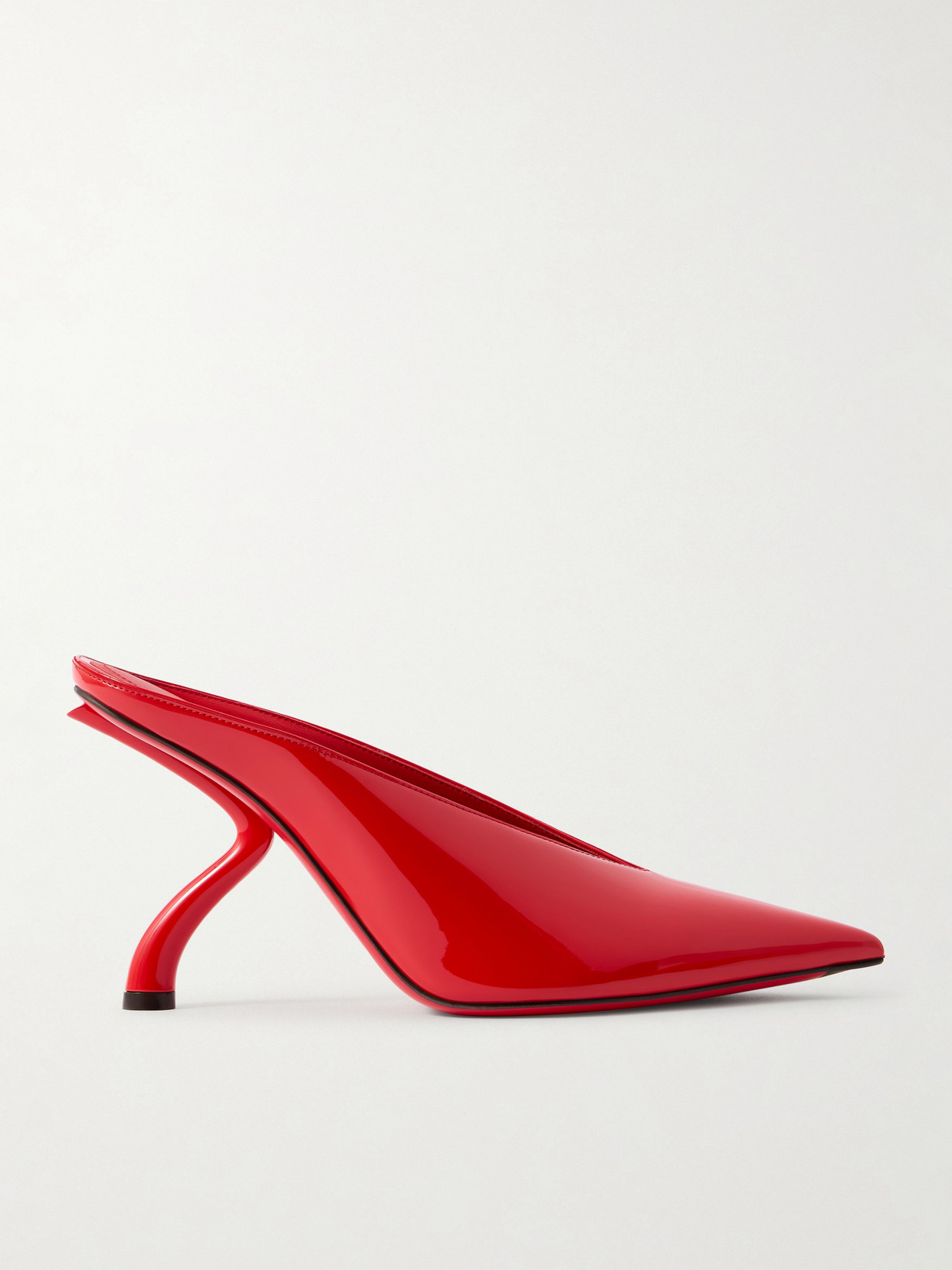 Ferragamo Itaca Patent-leather Mules In Red