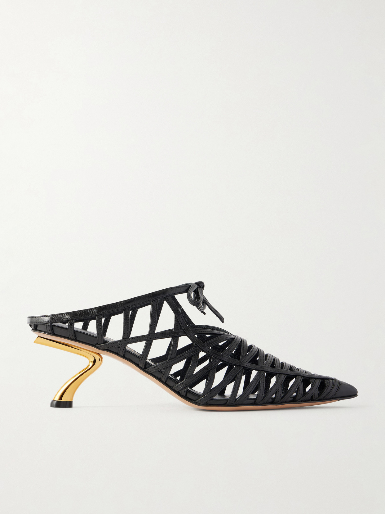 Ferragamo Cirry Leather Mules In Black