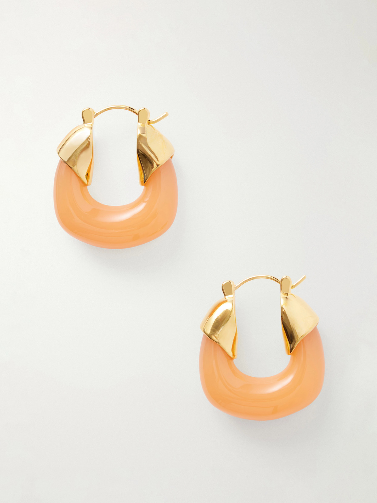Lizzie Fortunato Tangerine Gold-tone Resin Hoop Earrings In Orange